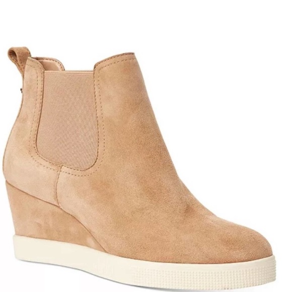 Lauren Ralph Lauren Women's Beige Suede Reade Wedge Sneaker Size 8M shoes, boots - Picture 3 of 9